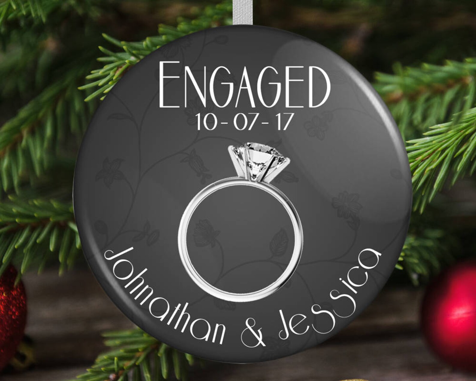 Engaged Christmas Ornament Engagement Christmas Gift Etsy