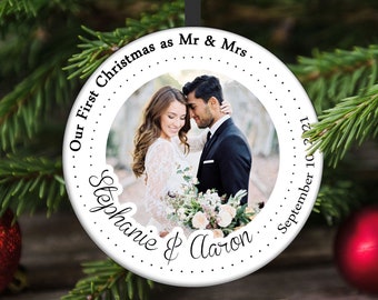 Our First Christmas as Mr. and Mrs. Ornament 2023, As Mrs. and Mrs, As Mr and Mr, Gift for Newlyweds, Our First Married Christmas Ornament,