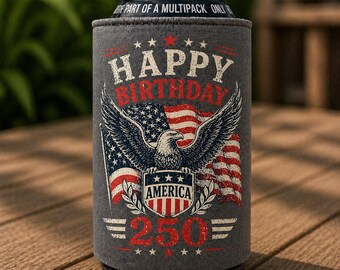Enfriador de latas del 250 aniversario, 250 años de libertad, funda para bebidas patriótica, enfriadores de latas, recuerdo para fiestas del 4 de julio, enfriador de latas 1776-2026