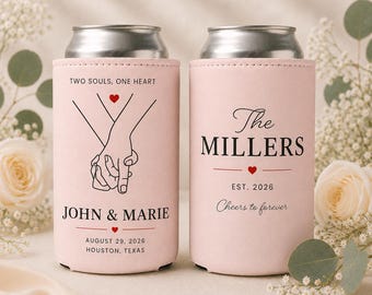 Enfriadores de latas personalizados para bodas, enfriadores al por mayor, recuerdos de boda personalizados, regalo para la fiesta nupcial, enfriadores de latas para parejas, recepción de boda