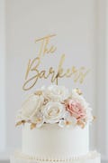 Elegant Personalized Wedding Cake Topper – Custom Script Name (Gold, Silver, Rose Gold, Black