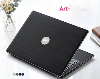 Microsoft Surface Laptop Decal Brushed Black Metal Skin XPS 16 stickers Textured Solid Custom Fit for Dell, Latitude, MacBook, Lenovo, Yoga