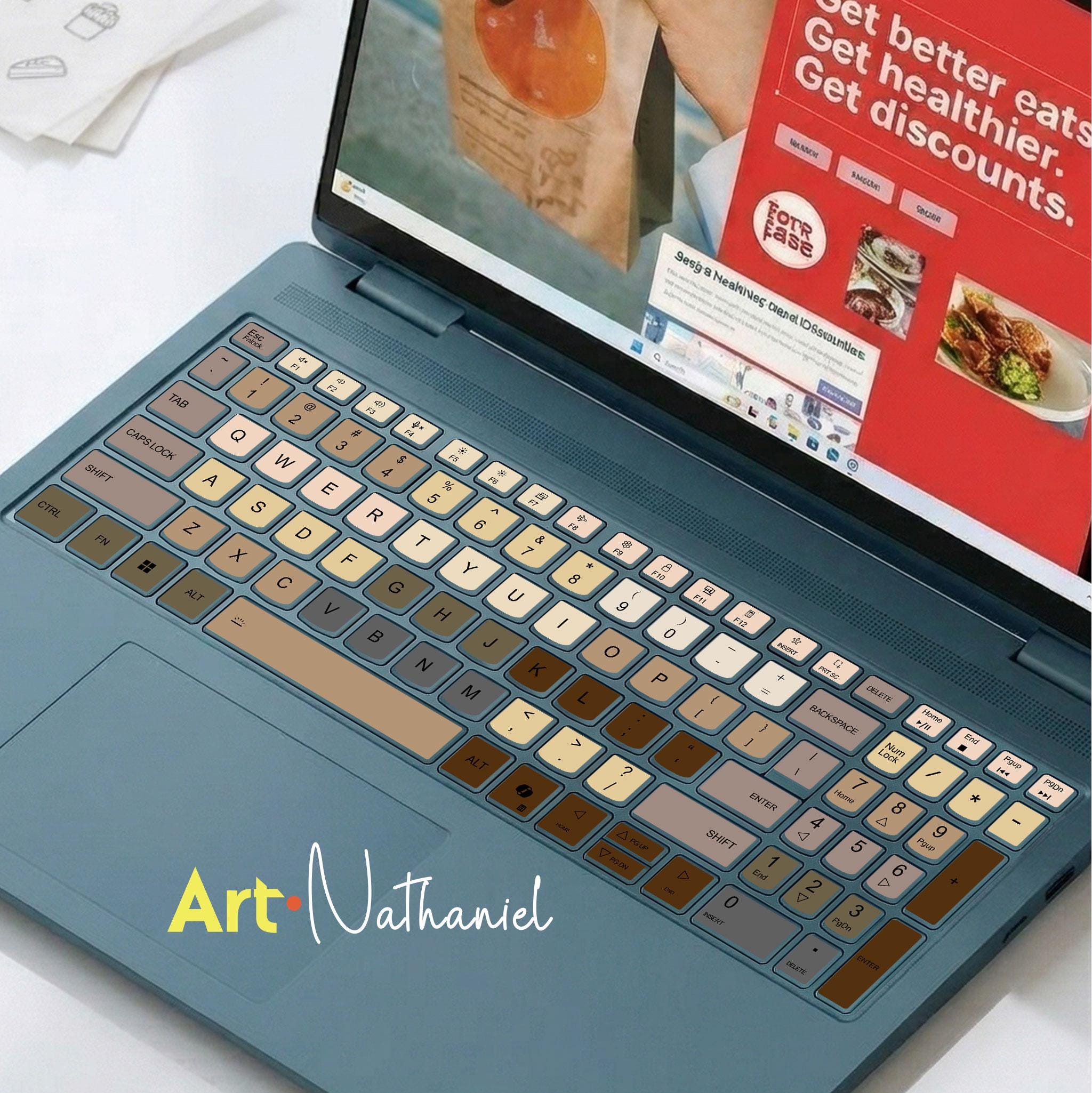 Lenovo Keyboard Skin, Coffee Gradient Vinyl Decal, Italian AZERTY ...