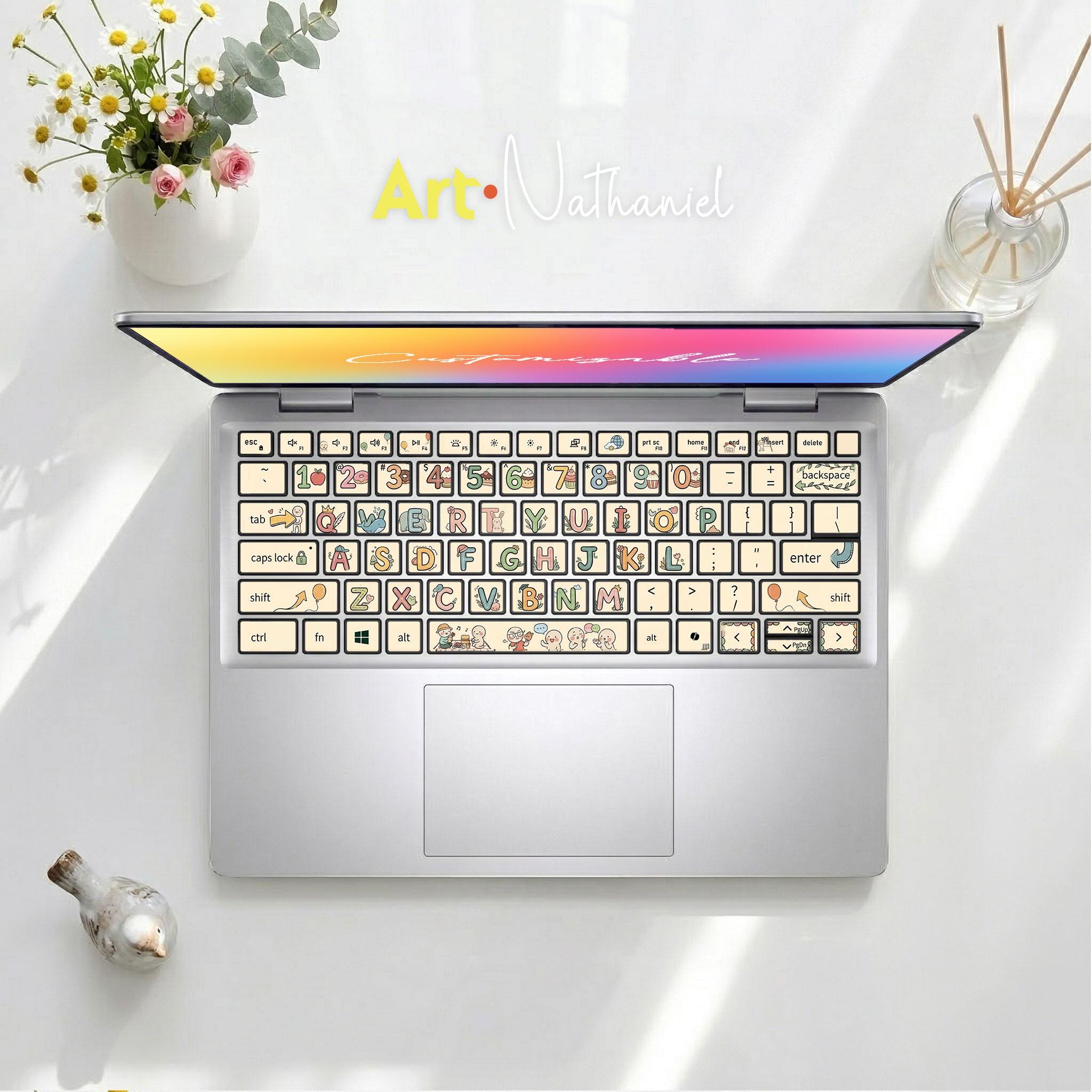 Alienware 15 Gaming Laptop Skins Keyboard Accessories Kawaii Alphabet ...