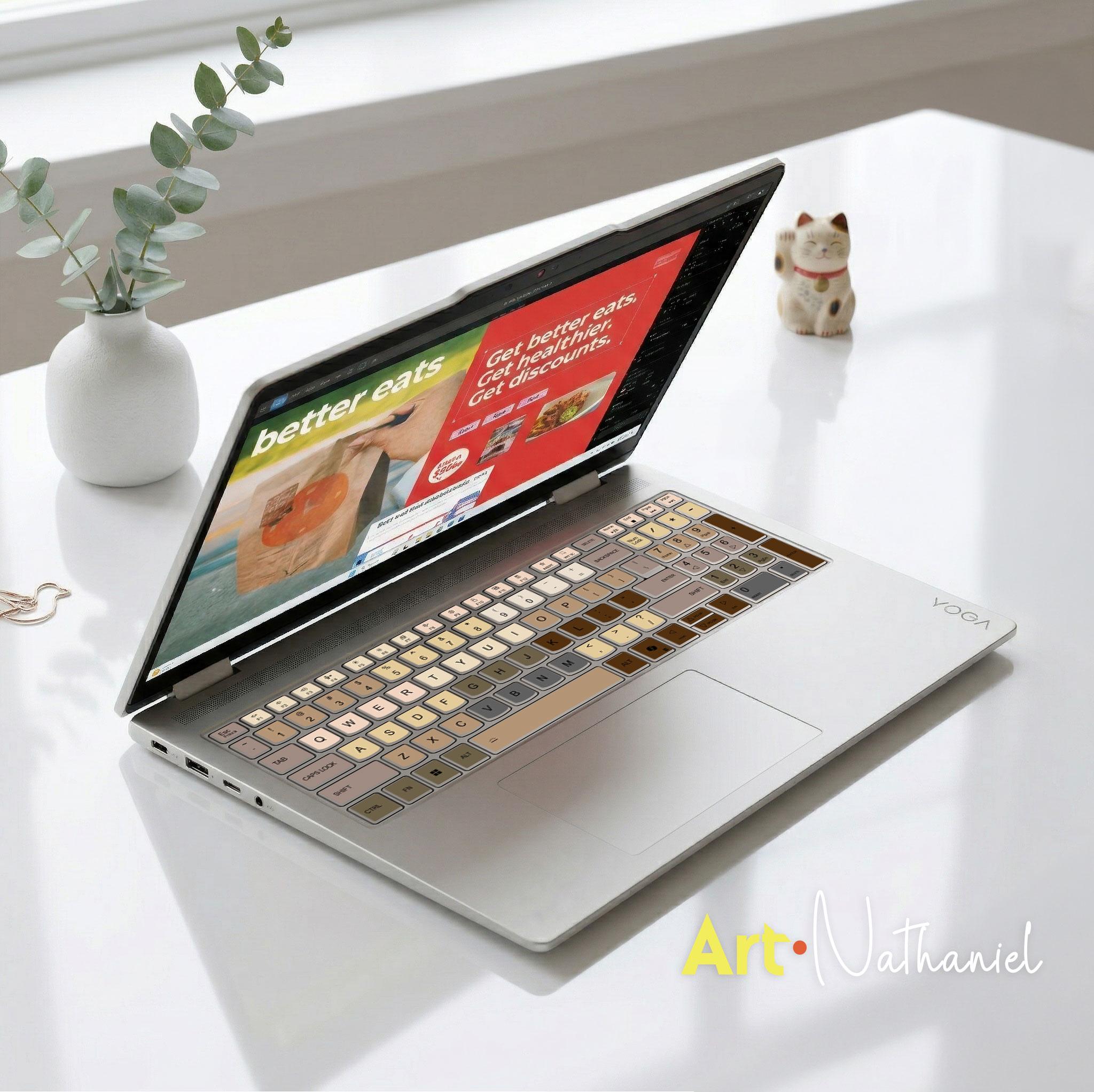 Lenovo Keyboard Skin, Coffee Gradient Vinyl Decal, Italian AZERTY ...