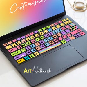 16 autocollants pour clavier d'ordinateur portable de jeu Aurora Alienware, vinyle imperméable, disposition canadienne-française pour Latitude Inspiron Vostro Precision