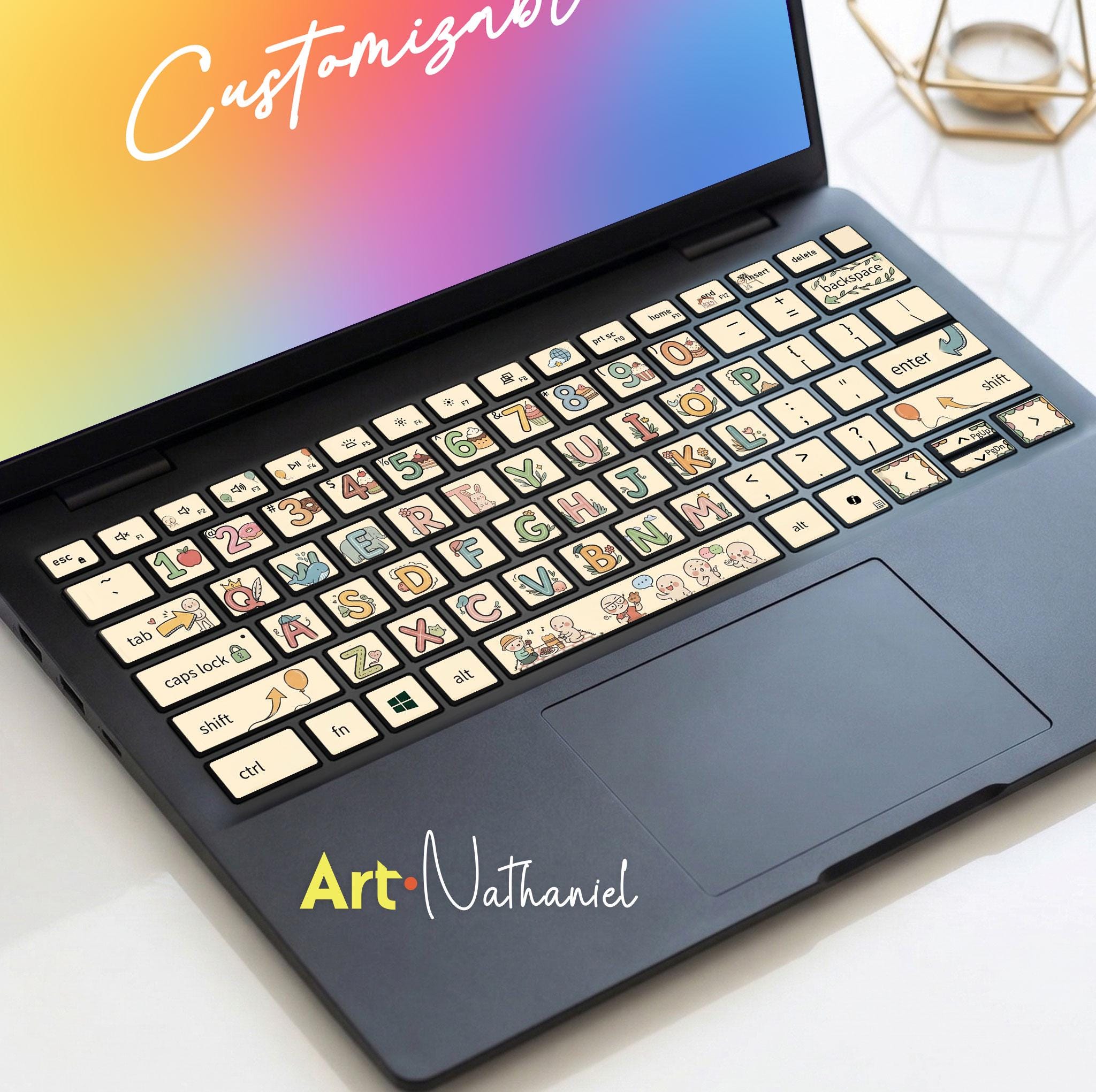 Alienware 15 Gaming Laptop Skins Keyboard Accessories Kawaii Alphabet ...