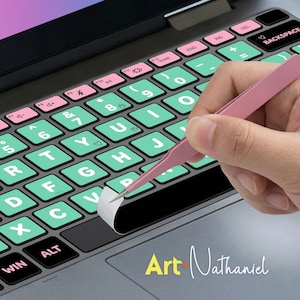 Pastellgröna rosa HP-tangentbordsklistermärken italienska söta vinyldekaler för HP-bärbara datorer födelsedagspresent till Probook, Zbook, Omnibook, Pavilion