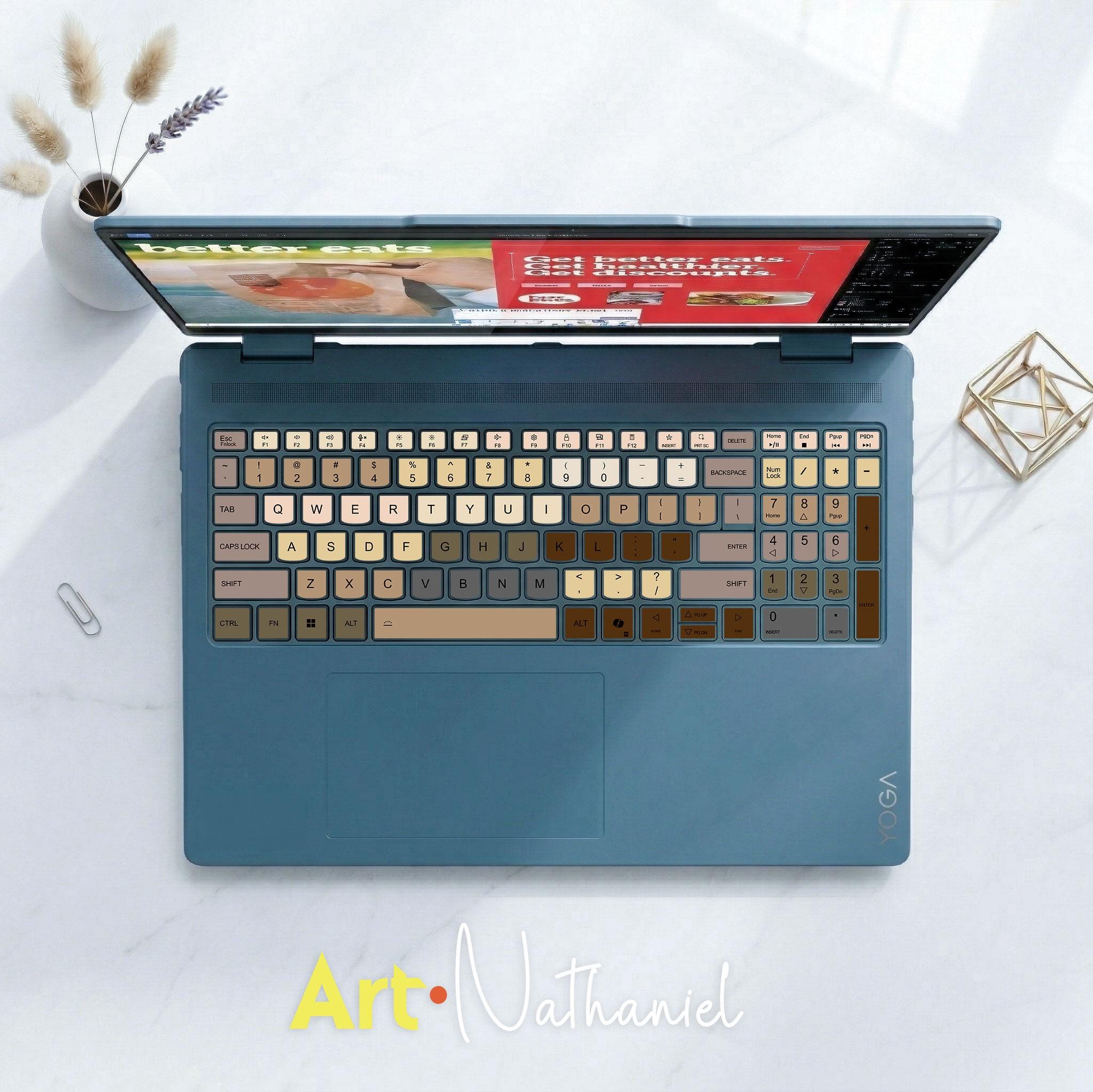 Lenovo Keyboard Skin, Coffee Gradient Vinyl Decal, Italian AZERTY ...