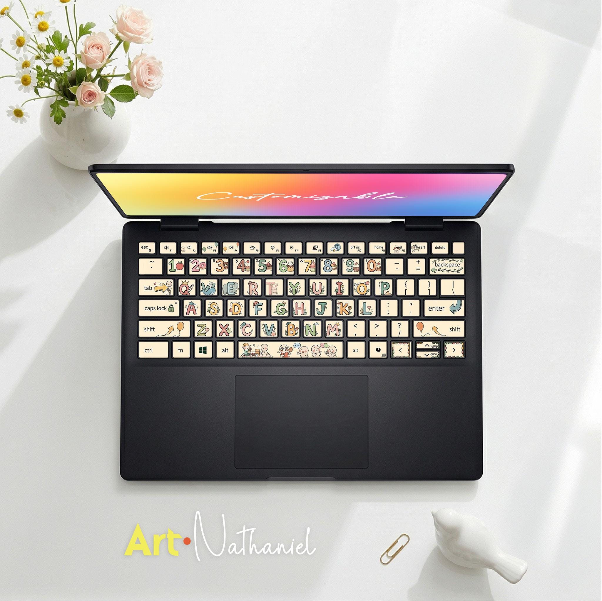 Alienware 15 Gaming Laptop Skins Keyboard Accessories Kawaii Alphabet ...