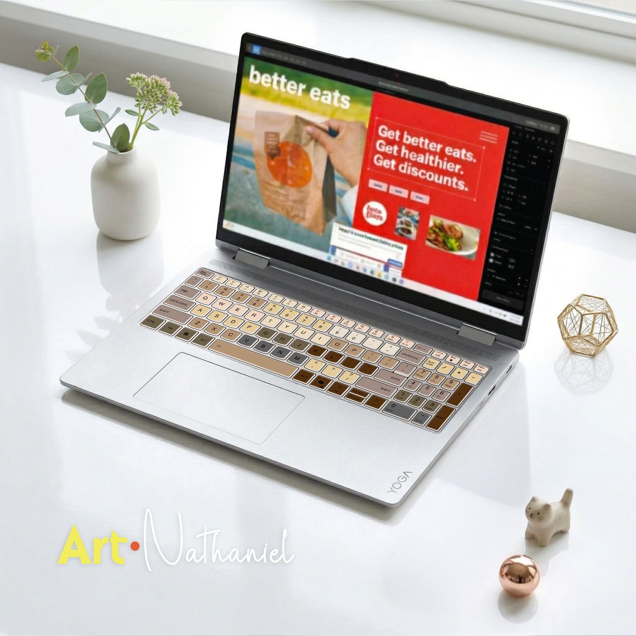 Lenovo Keyboard Skin, Coffee Gradient Vinyl Decal, Italian AZERTY ...