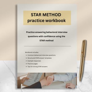 STAR Method Interview Workbook | Behavioral Interview Practice | Job Interview Preparation | STAR Answer Templates | Interview Skills Guide