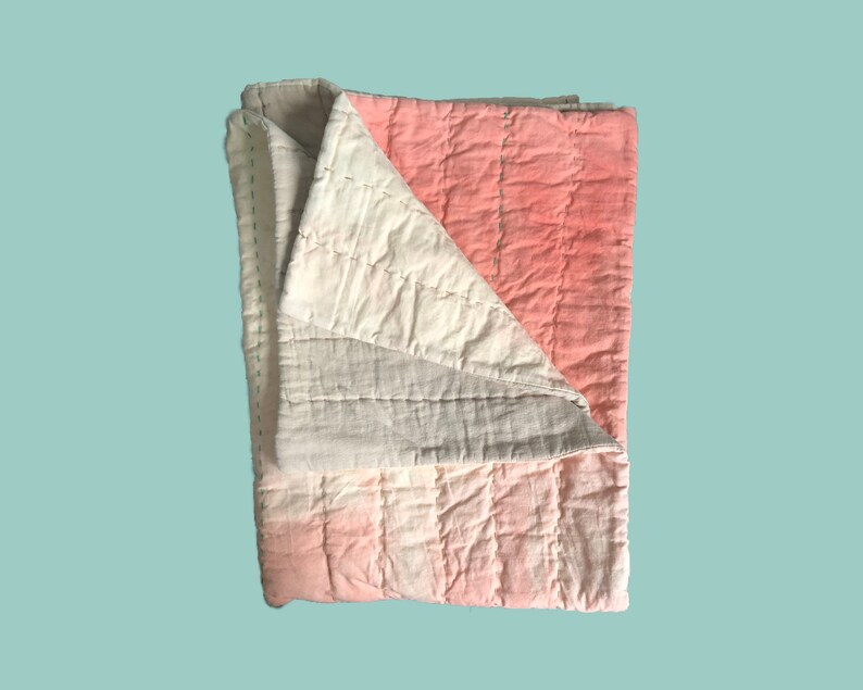 Pink Ombre Baby Crib Quilt 52 In By 34 5 In Minimal Hand Etsy