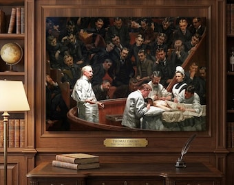 Thomas Eakins Canvas Wall Art, The Agnew Clinic Print, Vintage Medical Decor, Medical Student Gift, Dark Academia Art, Surgery History