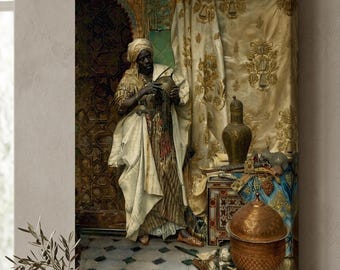 Ludwig Deutsch Moorish Chieftain Canvas Art - Orientalist Masterpiece Painting - Premium Museum Quality Fine Art Print - Global Home Decor