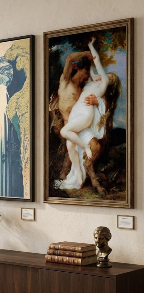 Alexandre Cabanel Nymph and Satyr Canvas Wall Art - Mythology Masterpiece Painting - Premium Museum Quality Fine Art Print - Home Decor