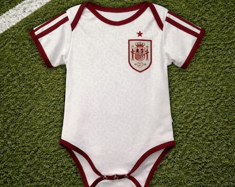 Spain Baby Jersey, Bodysuit, Away Baby Soccer Jersey, Football jersey, Trikot