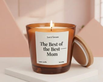 Best of the Best Mom Candle – Gepersonaliseerde Moederdagcadeau – 8oz Coco Soy Candle – Aangepast cadeau voor verjaardagscadeau moeder