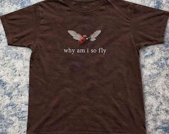Why A I So Fly Funny-ladybug Insect Lover T-Shirt | 90s Grunge Tee | Unisex Cotton Shirt