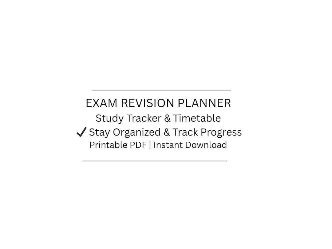 Exam Revision Planner PDF | Study Tracker & Timetable | Printable Exam ...