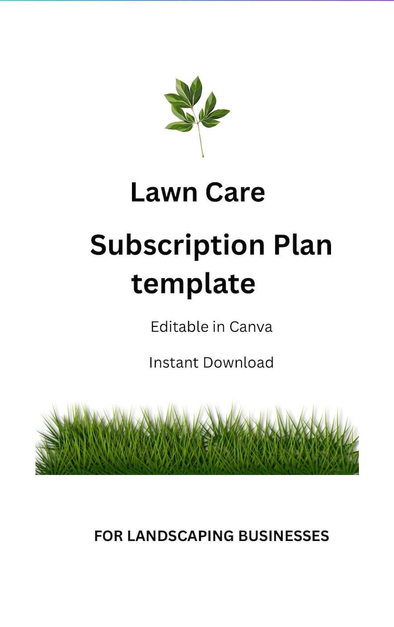Lawn Care Subscription Template Editable Canva Instant Download image 1