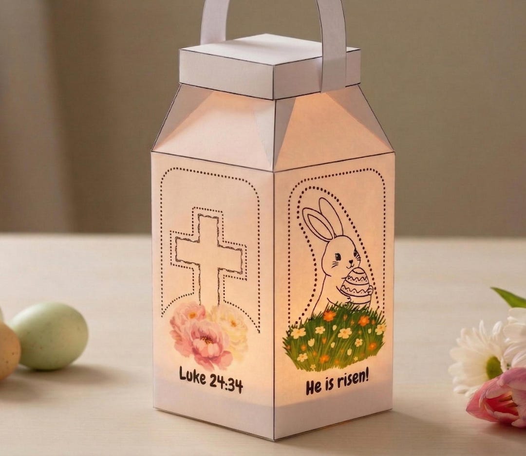 Easter Paper Lantern Craft: He is Risen Bible Activity for Kids Sunday ...