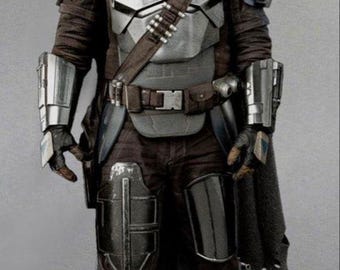 Din Djarin Mandalorian Cosplay Costume | 4 Piece Bounty Hunter Outfit | Star Wars Inspired Armor Flight Suit
