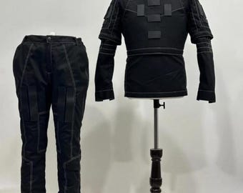 Black Mandalorian 3-Piece Flight Suit with Flak Vest | Star Wars Cosplay Costume | Custom Bounty Hunter Outfit