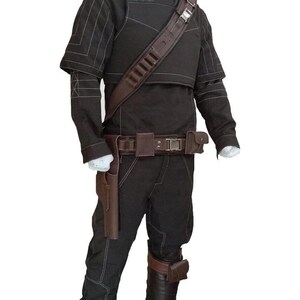 Disfraz de traje de vuelo marrón mandaloriano / Cosplay de Din Djarin / Traje de armadura de cazarrecompensas inspirado en Star Wars imagen 4
