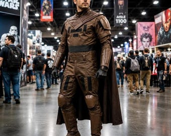Mandalorian Brown Flight Suit Costume | Din Djarin Cosplay | Star Wars Inspired Bounty Hunter Armor Outfit