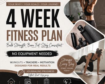 4-Week Home Routine Planner, Weekly Schedule, Progress Tracker, No Equipment Needed