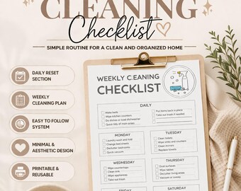Simple Daily Routine Checklist Template for Busy Moms