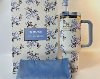 Stanley LoveShackFancy 40oz Insulated Tumbler With Handle & Straw (Gift Box Included)