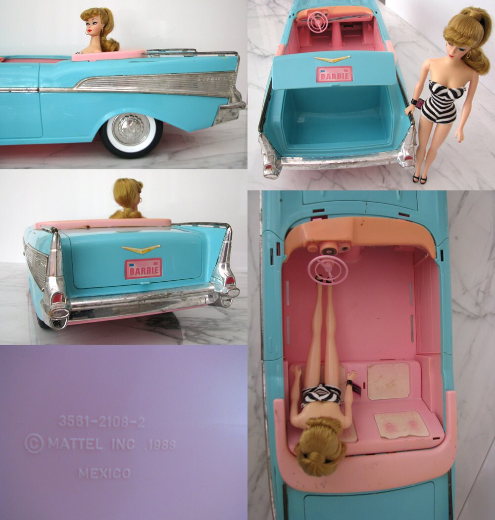 Vintage Turquoise Barbie 1950s Chevy Convertible Toy Car for | Etsy