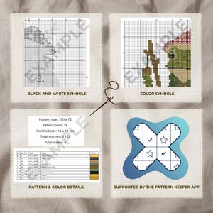 Medieval Cat Cross Stitch Bundle PDF, 12 Weird Cats Patterns Download image 16