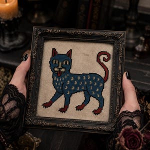 Medieval Cat Cross Stitch Bundle PDF, 12 Weird Cats Patterns Download image 7
