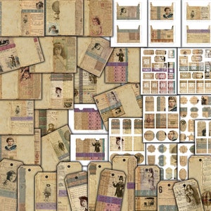 Grunge Junk Journal Kit Download, Vintage Ephemera Junk Journal Kit, Vintage Kinder Download - VBM2913