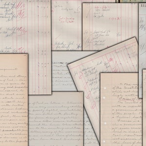 Vintage Handwritten Ledger Pages: Ephemera for Junk Journals (Digital Download)