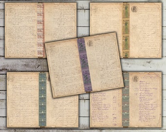 Handwritten Ephemera: Vintage Junk Journal Pages (Digital Download)