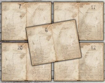Grunge Junk Journal Ephemera: Faded Digital Pages (Digital Download)