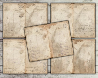 Grunge Ephemera: Faded Junk Journal Pages (Digital Download)