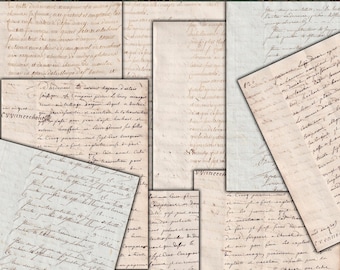 1700s French Handwritten Letter Ephemera: Junk Journal Printable (Digital Download)