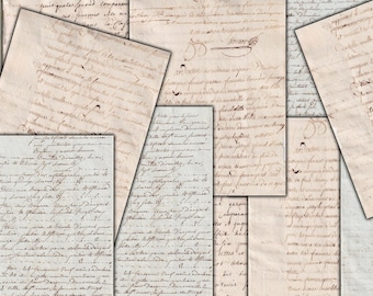 1700s French Letter Ephemera: Printable Antique Documents (Digital Download)