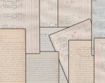 Vintage Handwritten Ledger Pages: Ephemera for Junk Journals (Digital Download)