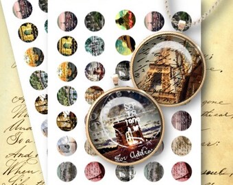 PARIS MAPS Printable Digital Collage 1 Inch Circle Paris France for ...