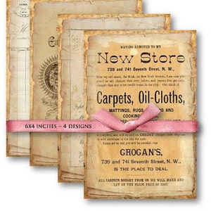 Vintage Ephemera Collage Sheet: Printable Digital Paper (Digital Download)