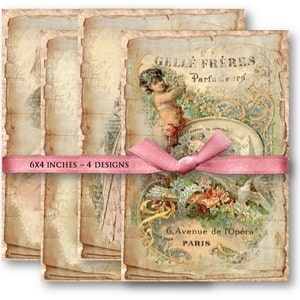 DIGITAL Antique Backgrounds - Digital Collage Sheet Download 857 - Instant Download Printables