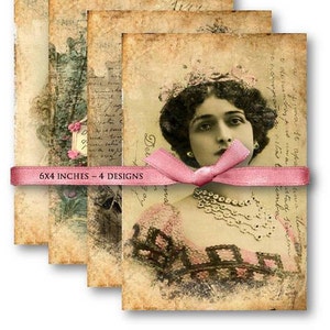 Vintage Ephemera: Old Photo Papers - Digital Collage Sheet (Digital Download)