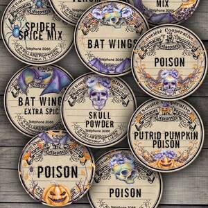 Halloween Potion Bottle Labels, Printable Halloween, Bottle Labels,Printable Spooky Halloween Stickers - VBM1439