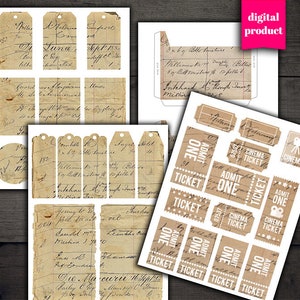 DIGITAL vintage Junk Journal Kit Télécharger - Imprimable vintage Ephemera - VBM2423